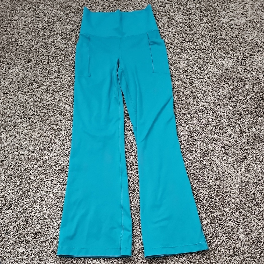 Athleta Teal Salutation Stash Flare Pants XS